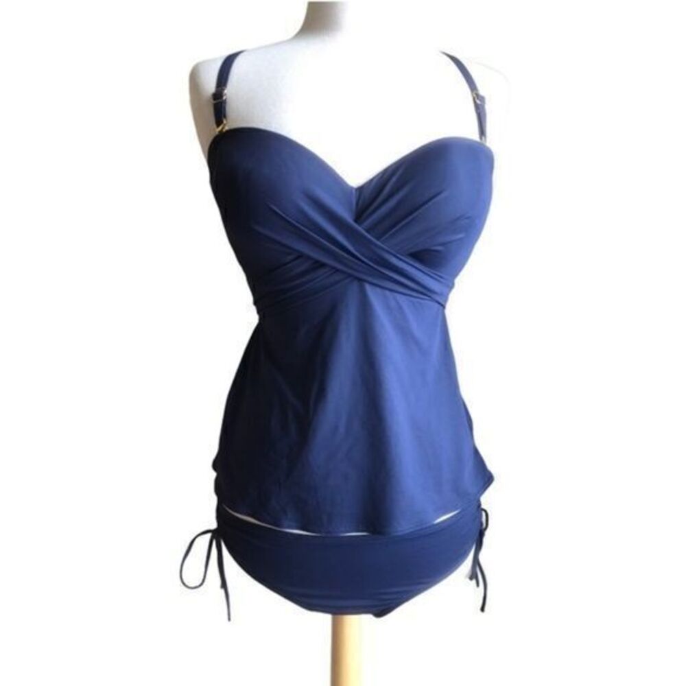 Coco Reef criss cross front navy tankini‎ swimsuit